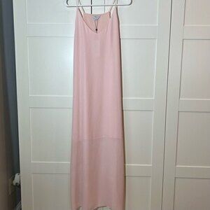 NWT, Katherine Barclay Women's Sheer Maxi Dress‎ Spaghetti Strap, Size 10, Pink